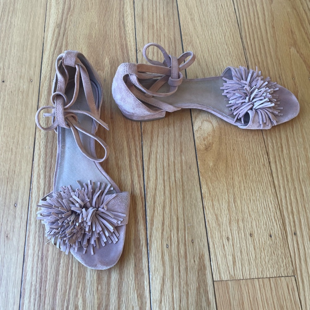 Madewell Pom Pom sandals. Suede like leather. Size 10. Great condition.